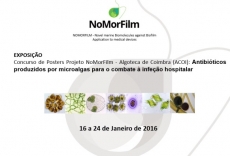Concurso de Posters Projeto NoMorFilm - Algoteca de Coimbra (ACOI): Antibi&oacute;ticos produzidos por microalgas para o combate &agrave; infe&ccedil;&atilde;o hospitalar